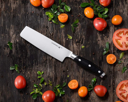 linoroso Serrated Bread Knife for Homemade Bread with Elegant Gift Box, Full Tang Ultra Sharp Forged German Carbon Stainless Steel Bread Knife 8 inch for Slicing Bread, Bagels, Cake - Classic Series