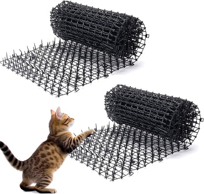 6.5ft Cat Scat Mat with Soft Spikes, Humane Indoor/Outdoor Cat Deterrent Mat for Garden, Countertops & Furniture, 78" x 11" Plastic Repellent Strip