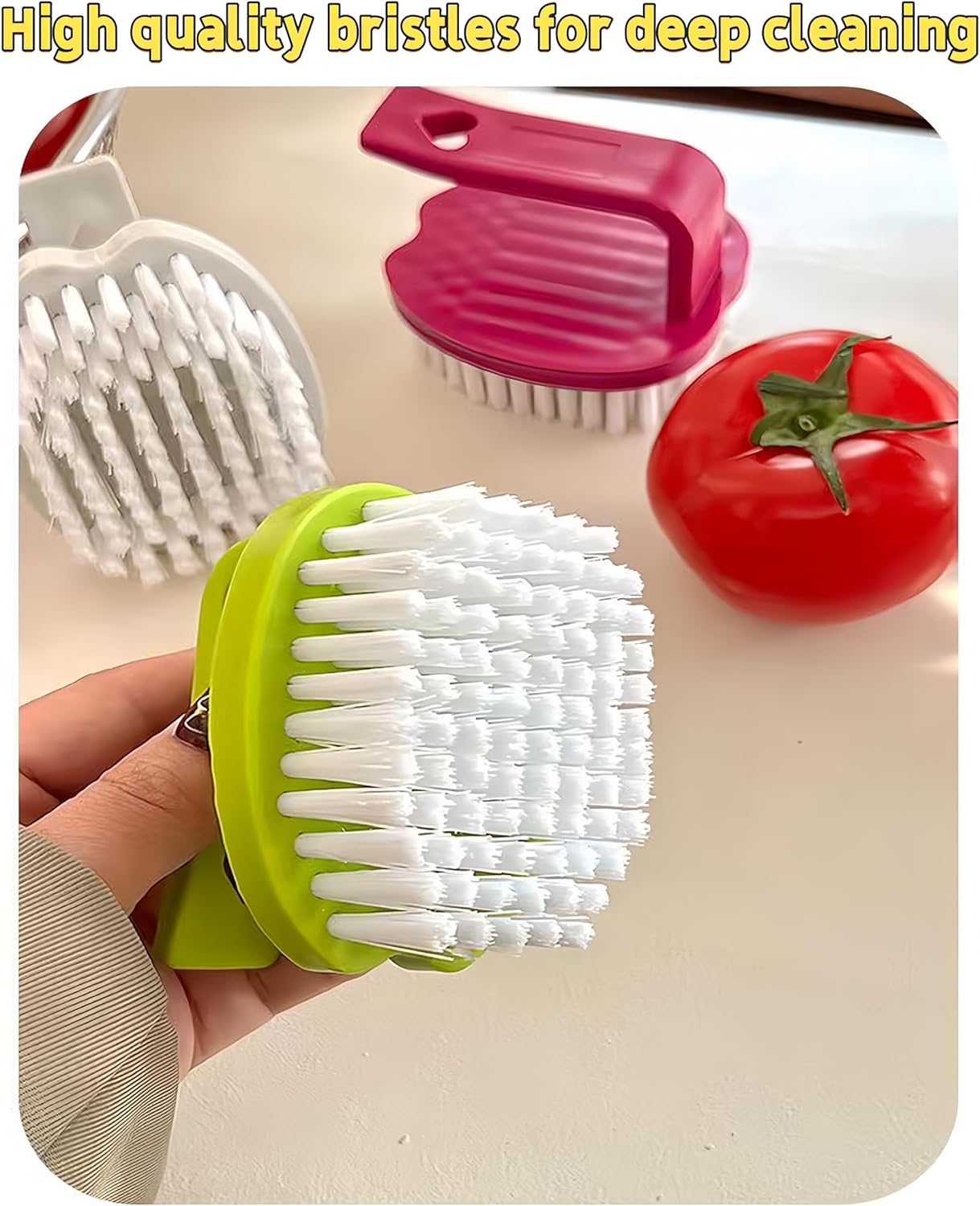 Vegetable Scrubber Brush- 2 Pack Fruit and Vegetable Brushes,Vegetable Brush Scrubber for Food,Veggie Wash Brush with Stiff Bristles Vegetable Cleaner Brush for Fruits,Potatoes,Carrots & More