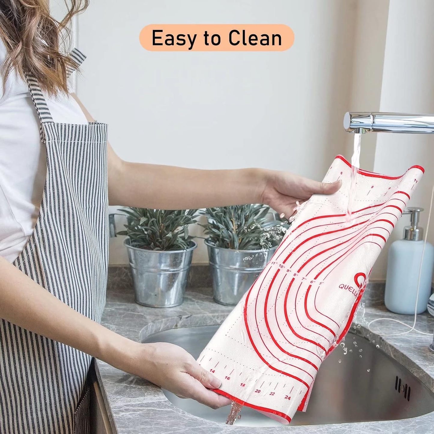 Silicone Pastry Baking Mat Dough - 16x24Inch Large Non Stick Slip Cookie Bread Rolling Mats Sheet, Kitchen Counter Kneading Cooking Board Pad Matt with Measurement for Pie Pizza Cookies Fondant Making