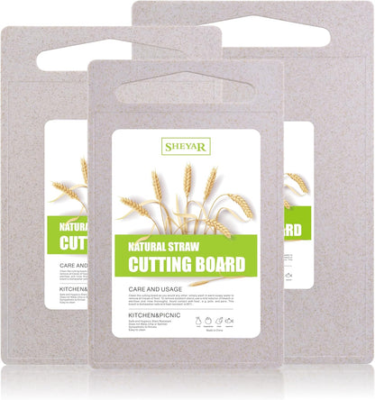 Cutting Board for Kitchen, Wheat Straw Fiber Cutting Board, Dish Washer Safe, w/Juice Grooves for Meat, Veggies, Easy Grip Handle, Non-slip Surface Eco-friendly Serveware Accessories （10‘x6.3’）