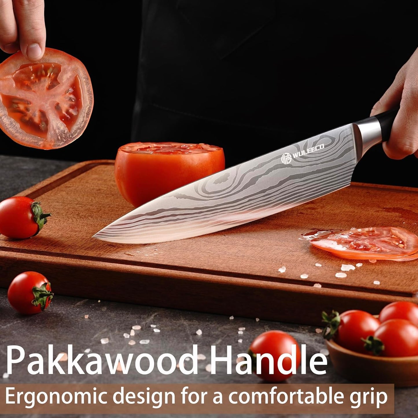 Nakiri Knife 7", High Carbon Stainless Steel Chef Knife, Ultra Sharp Cleaver Knife, Multipurpose Meat Vegetable Sharp Kitchen Knife with Ergonomic Pakkawood Handle, Gift Box Included