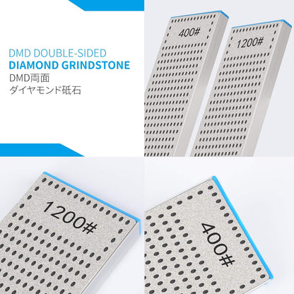 | DMD Double-Sided Diamond Sharpening Stone | Delux Diamond Whetstone | Professional Bench Stone | Knife Chisel Honing Stone| 10 Inch | (150/400#) | Durable Quality and Exquisite Design