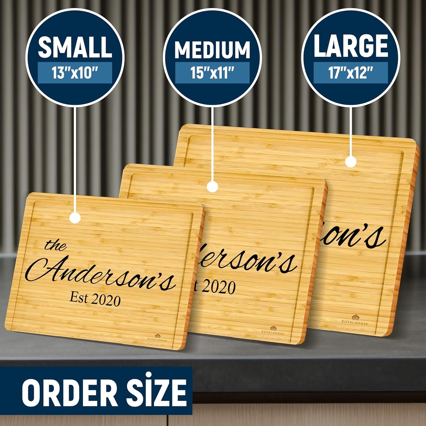 Large Cutting Board, 15x10x0.5 Bamboo Cutting Boards for Kitchen with Juice Groove and Kitchen Chopping Board for Meat Cheese board Heavy Duty Serving Tray,