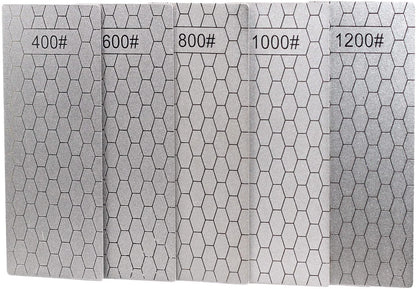 5 Pieces Diamond Sharpening Stone Set,Diamond Lapping Plate Coarse/Medium/Fine Grit Sharpener,400/600/800/1000/1200 Grit