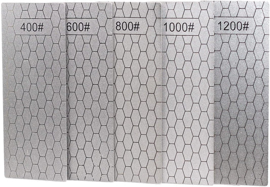 5 Pieces Diamond Sharpening Stone Set,Diamond Lapping Plate Coarse/Medium/Fine Grit Sharpener,400/600/800/1000/1200 Grit