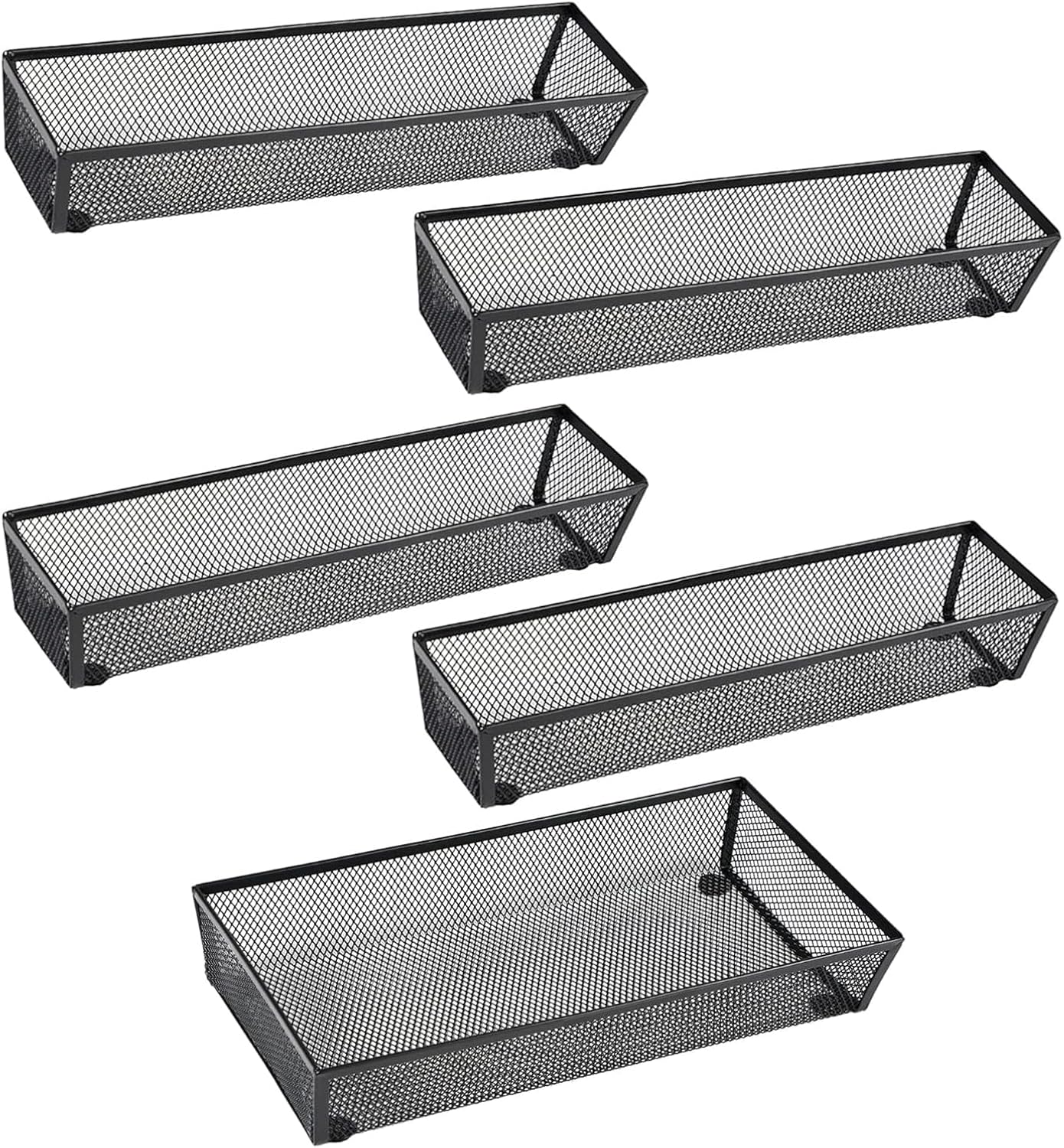 BYCY 3 Pack Mesh Flatware Drawer Organizer for Kitchen/Office/Home Tools,Spoon Knife Fork Organizers Box Utensil Tabletop Storage Tray (12 x 6 x 2 Inch)