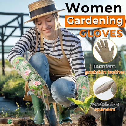 HANDLANDY Rose Pruning Gloves for Men & Women, Long Thorn Proof Gardening Gloves, Breathable Pigskin Leather Gauntlet, Best Garden Gifts & Tools for Gardener
