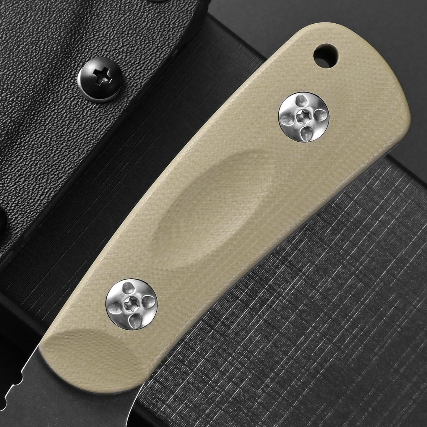 Eafengrow EF121 EDC Fixed Blade Knife D2 Blade Steel G10 Handle with Kydex Sheaths for Outdoor Activities Camping