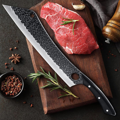 PURPLEBIRD Japanese Brisket Slicing Knife 11" - Butcher Knife for Meat Cutting Chopping, Heavy Duty Meat Knives Full Tang, Sharp BBQ Knives for Turkey Grilling Smoker, Ideal Gifts for Men Women