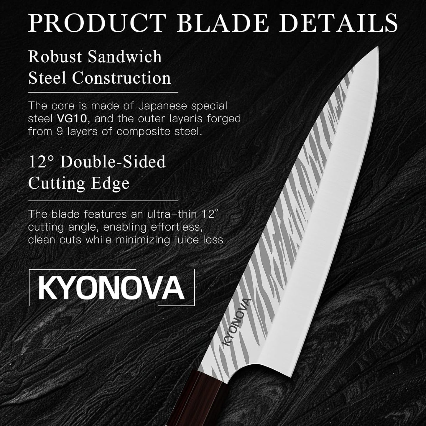 7 Inch Santoku Knife, 9-Layer VG10 High Carbon Steel Multipurpose Japanese Kitchen Knife, Sharp Steak Knife & Brisket Knife with Rosewood Handle for cutting meat for Home & Restaurant