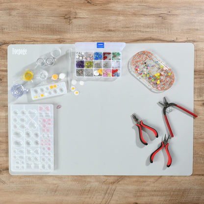 36.2" x 24" Extra Large Silicone Mat for Epoxy Resin, Nonstick Silicon Mats for Crafts Jewelry Casting, Non-Slip Kitchen Table Placemats for Countertop Protector Heat Resistant by Foepoge, Black