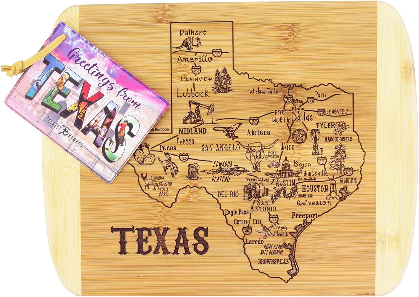 Totally Bamboo A Slice of Life New Jersey State Serving and Cutting Board, 11" x 8.75" - Colors B