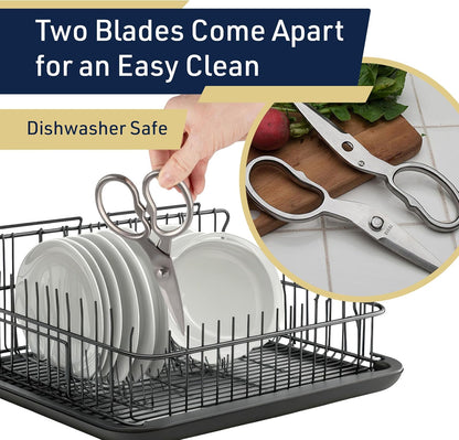Heavy Duty Kitchen Scissors - Multipurpose Forged Stainless Steel Scissors for Meat, Chicken, Fish, and Herbs - 8.25 Inch Kitchen Shears that Come Apart for Easy Cleaning by Kings County Tools