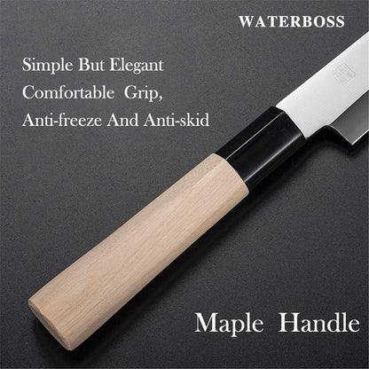 Waterboss,Japanese Sushi Chef Knife Salmon Knife Slicer Razor Sharp Sashimi Watermelon Knives, 5Cr15mov Stainless Steel Sashimi Yanagiba Knife, Maple Handle, 11.8inch (300mm)