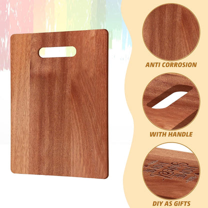 Vesici 18 Pack Bamboo/wood Cutting Board with Handles Bulk Plain Blanks Laser Engraving Chopping Board for Customized Engraving Gifts Crafts for Valentines Mother Women Gifts(Bamboo,12''x8'')