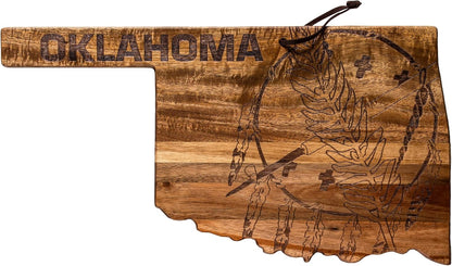 Totally Bamboo Rock & Branch Origins Series New York State Shaped Cutting Board and Charcuterie Serving Tray, Includes Hang Tie for Wall Display