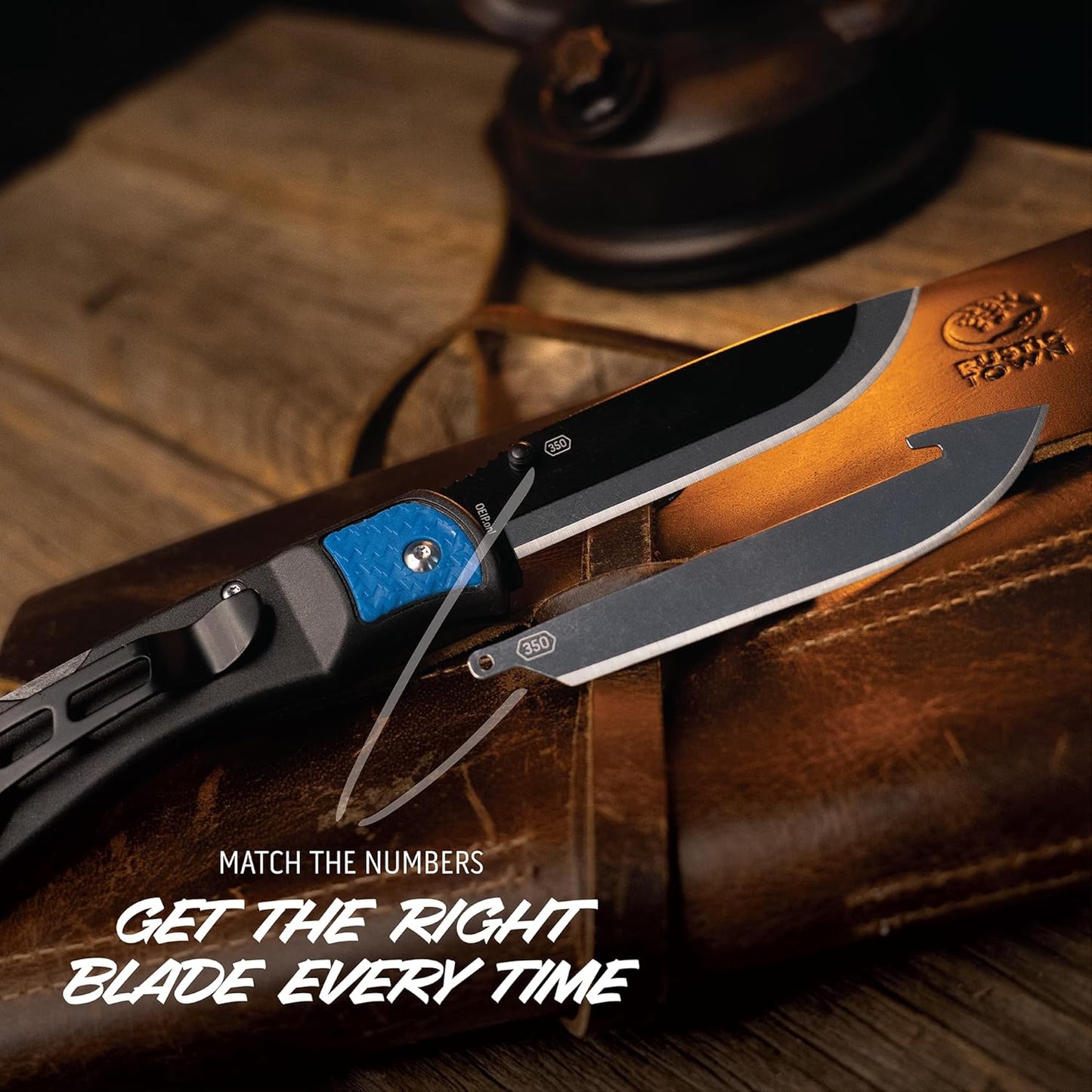 OUTDOOR EDGE 3.5" RazorLite EDC Knife. Pocket Knife with Replaceable Blades and Clip. The Perfect Hunting Blade for Skinning Deer. Blaze Orange with 6 Blades