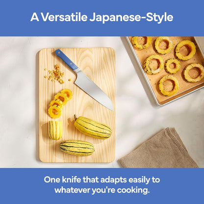 Misen 7.5" Santoku Knife - High Carbon Stainless Steel - Classic Japanese Chef Knife Design for Cutting, Slicing, and Chopping - Razor Sharp Japanese Style Kitchen Knife - White