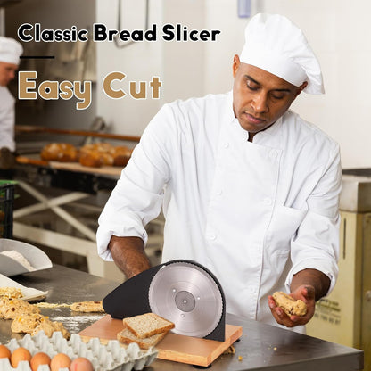 Manual Bread Slicer, Versatile Hand-Crank Bread Slicer for Bakeries, Coffee Shop, Home Kitchen with Suction Cup Can Adjustable Thickness