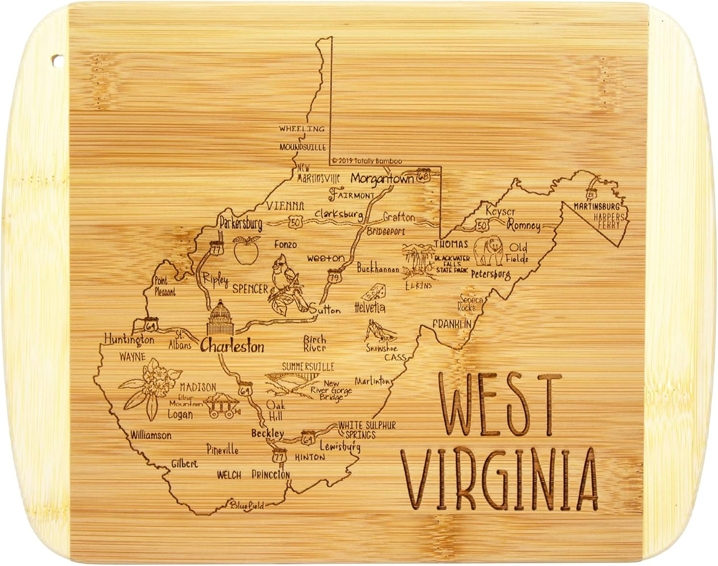 Totally Bamboo A Slice of Life New Jersey State Serving and Cutting Board, 11" x 8.75" - Colors A