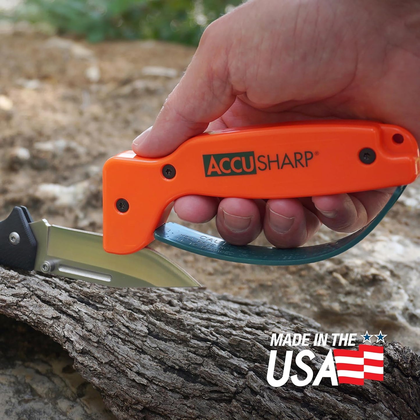 AccuSharp Knife Sharpener, Ergonomic Comfortable Handle, Compact & Easy to Use, Restore and Hone Straight & Serrated Knives, White
