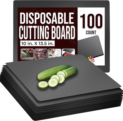 Crown Display Disposable Cutting Boards for Kitchen 15 Count Black Cutting Board 10 Inch X 13.5 Inch Flexible Cutting Boards For Kitchen ~ Patent Pending ~ Recyclable Disposable Cutting Board Sheets