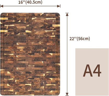 Utoplike Extra Large XXXL Bamboo Cutting Board 24 x16 Inch, Largest Wooden Butcher Block for Turkey, Meat, Vegetables, BBQ, Over the Sink Chopping Board with Handle and Juice Groove, Thickness 1.25"