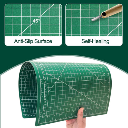 10 Pcs Self Healing Cutting Mat Bulk, 12"×18" Rotary Cutting Mats for Crafts, A3 Sewing Boards for Fabric Quilting Scrapbooking Precision Cutting Double Sided 5-Ply