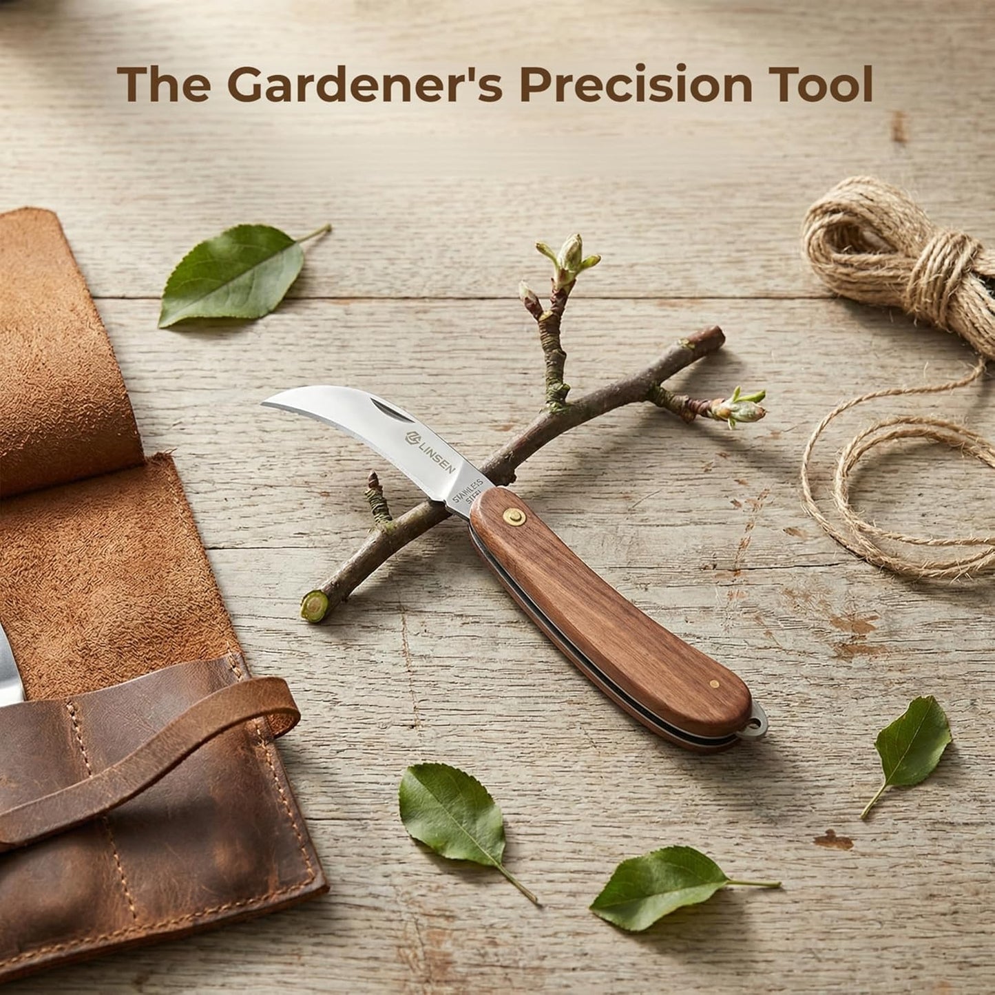 Professional Pruning & Grafting Knife - 3.5 Inch Sharp Stainless Steel Blade, Gardening, Budding, Mushroom Harvesting & Outdoor Use (model-E)