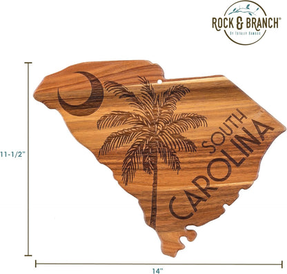 Totally Bamboo Rock & Branch Origins Series New York State Shaped Cutting Board and Charcuterie Serving Tray, Includes Hang Tie for Wall Display
