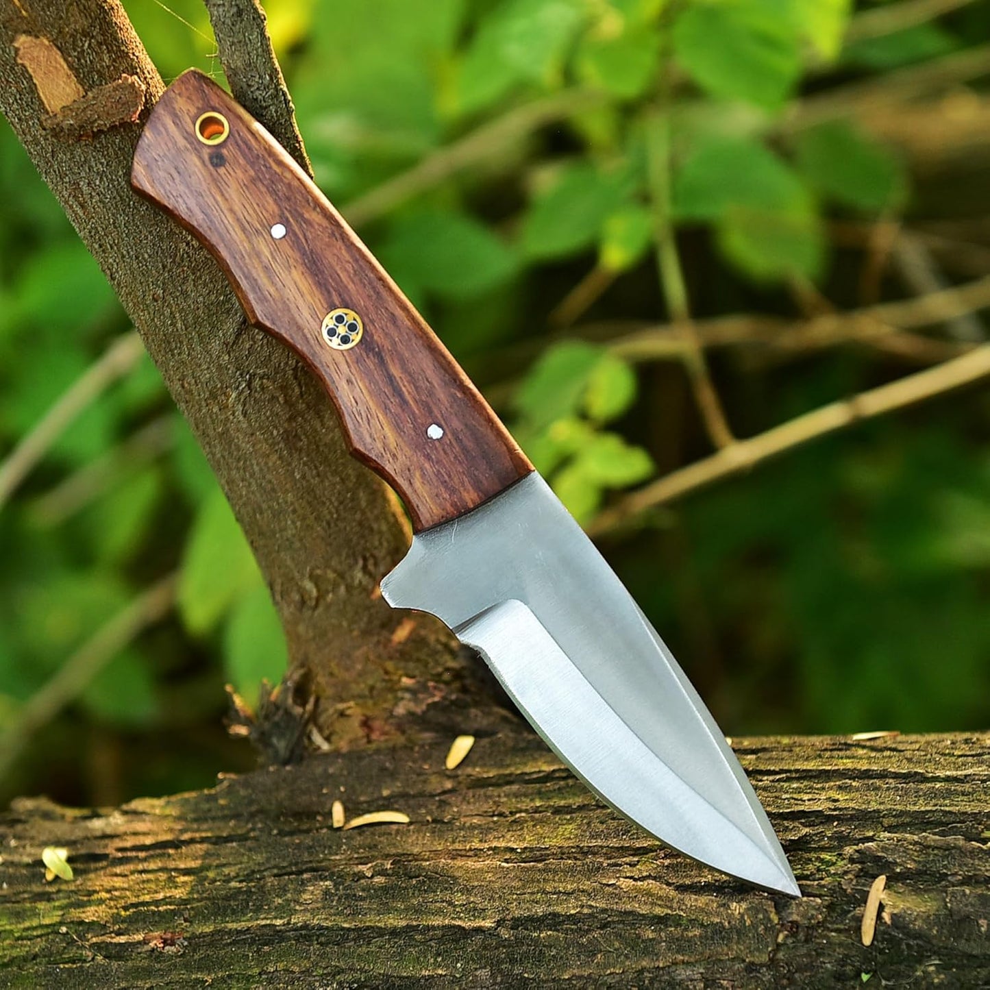 Fixed Blade Hunting Forged Tracker Knife - 8 Inches Carbon Steel Razor Sharp Blade Full Tang Bushcraft Knives with Premium Leather Belt Sheath. Used For Hunting Outdoor Camping, Hiking, Skining Knife.