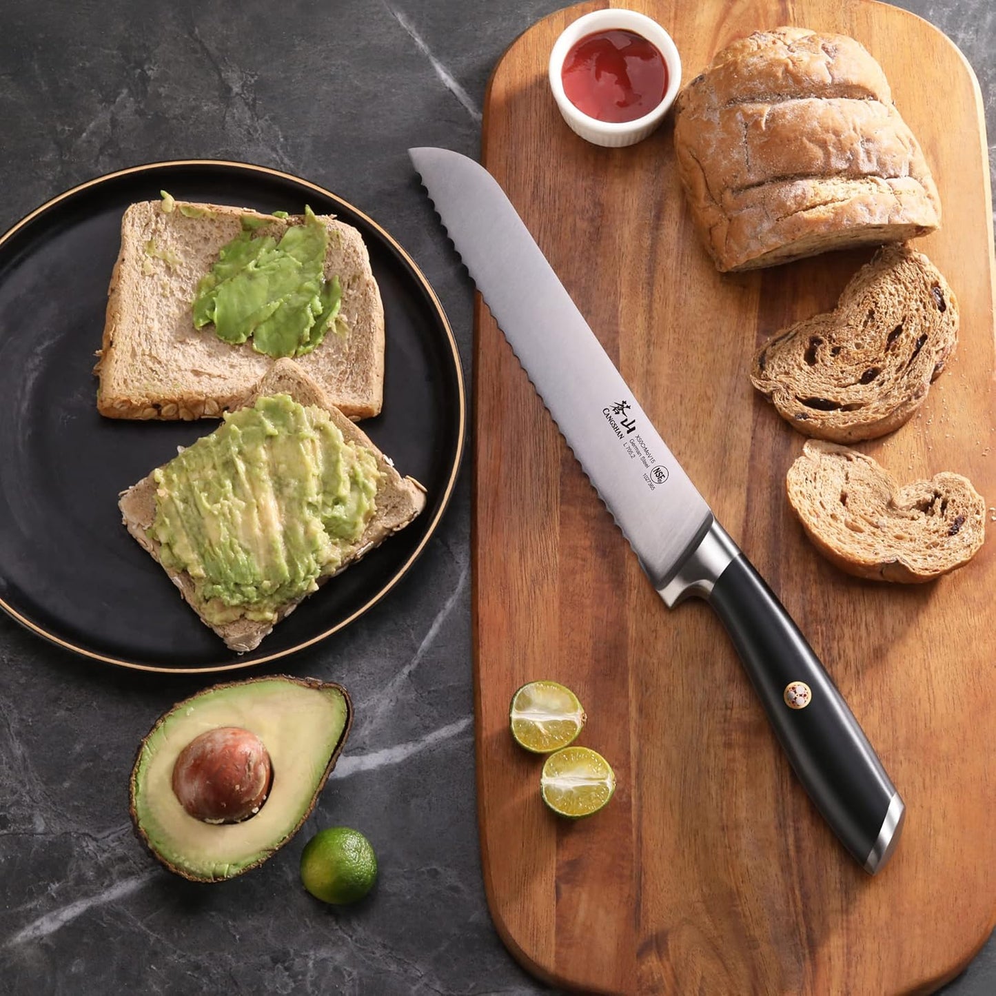 Cangshan L Series 8-Inch Bread Knife, German Steel Forged, 1027365