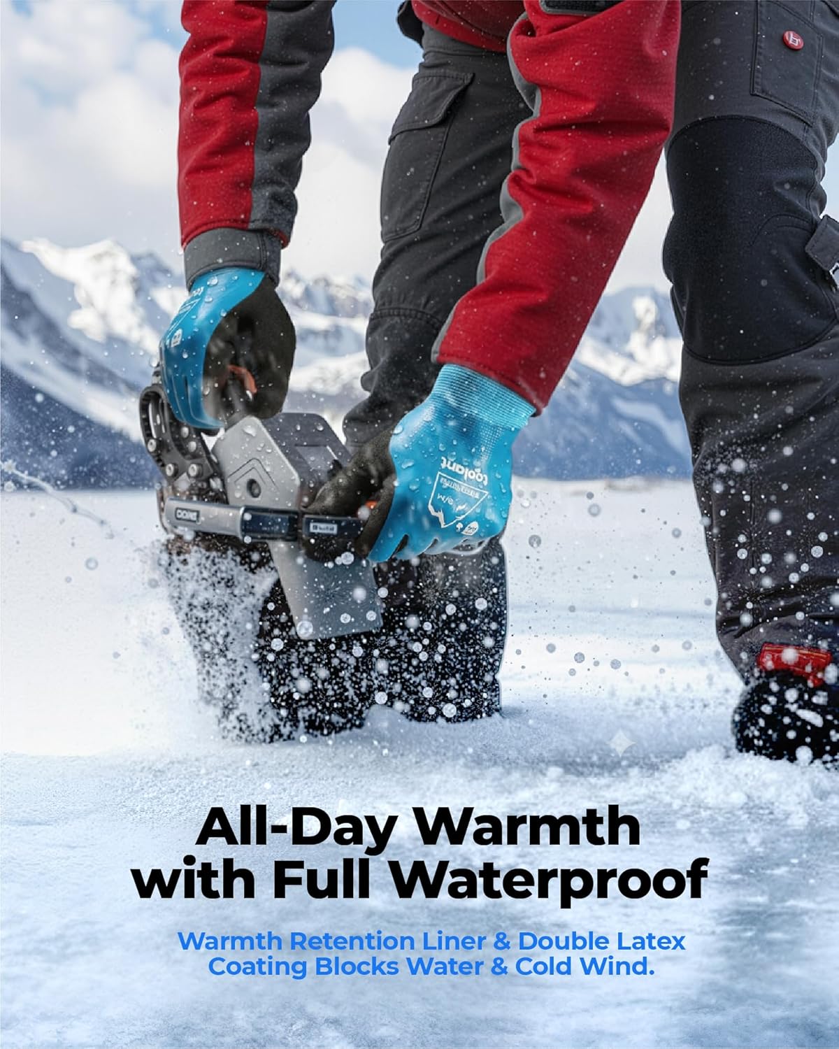 toolant Waterproof Winter Work Gloves for Men and Women, ANSI A4 Cut Resistant Freezer Gloves for Outdoor Cold Weather