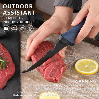 9 Inch Fish Fillet Knife - Premium German DIN 1.4116 Stainless Steel, Ultra Sharp Flexible Blade for Fish Filleting, Salmon, Trout, Non-Slip Handle, Professional Boning Knife with Sheath, Great for Anglers & Home Cooks