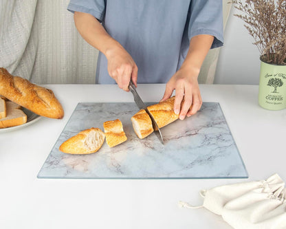 Kitchenville Glass Cutting Board 20”x16”: Tempered Glass Kitchen Counter Protector - Durable- Scratch-Resistant, Heat-Proof - Clear Design