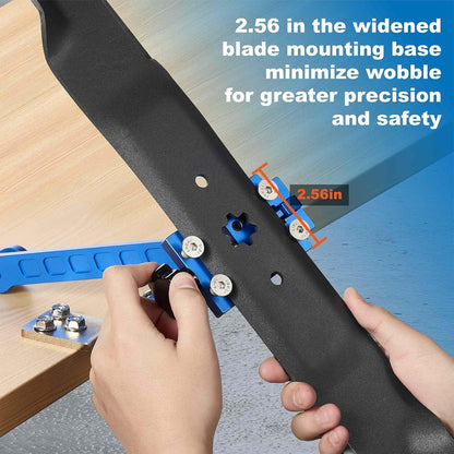 Lawn Mower Blade Sharpener, 15°-45° Adjustable Mower Blade Sharpening Tool Many Types of Mower Blade（Black）