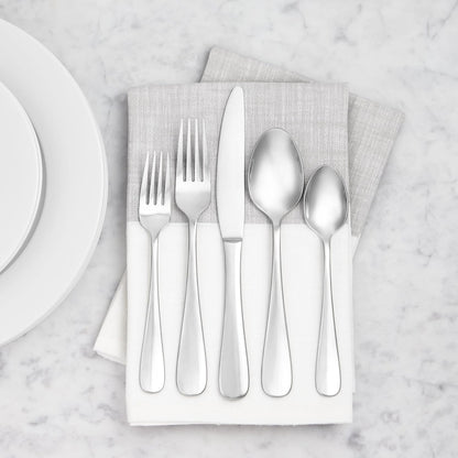 Amazon Basics Stainless Steel Dinner Knives with Round Edge, Silverware, Table Knives, Restaurant Quality, Pack of 12, Silver