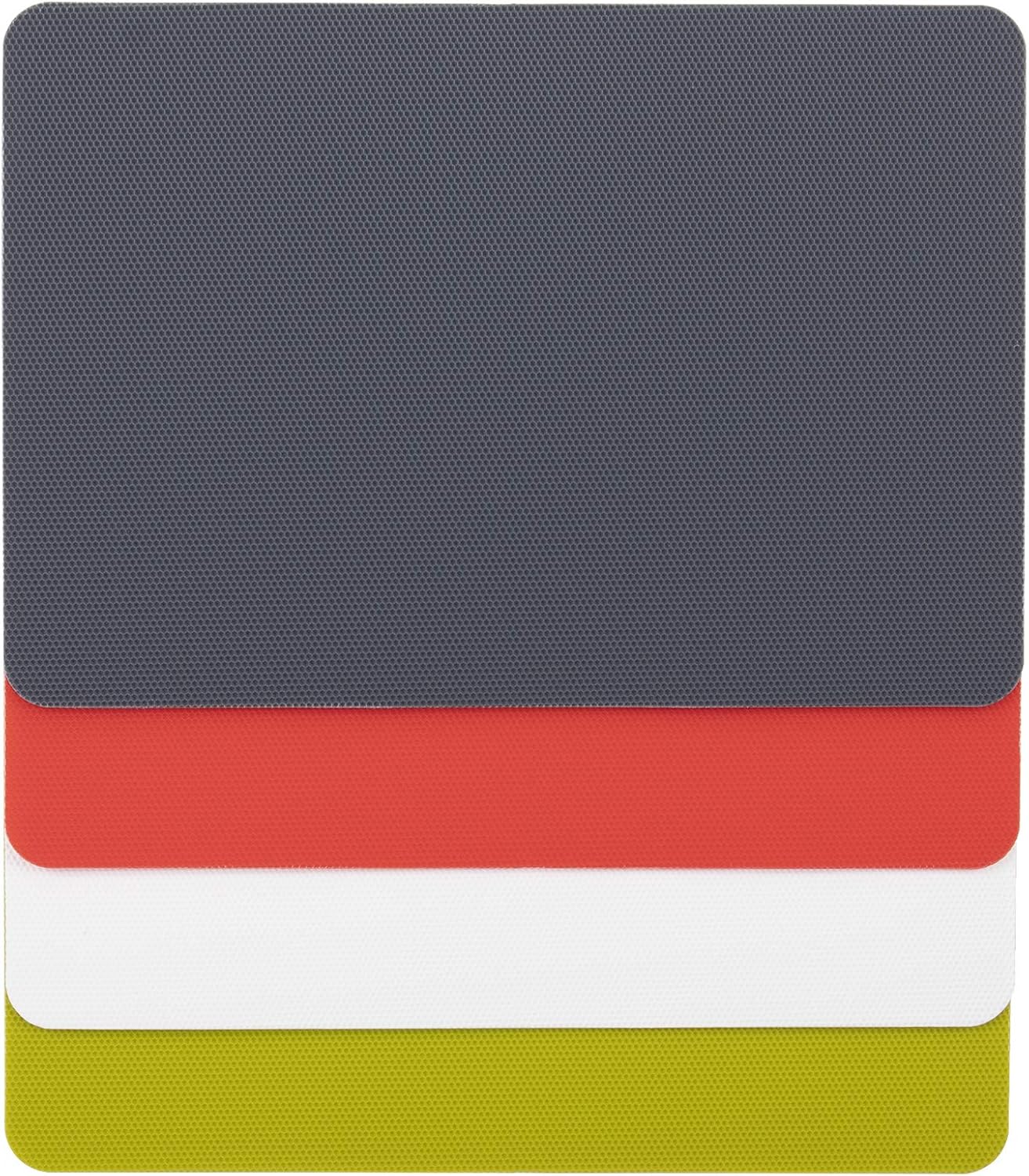 Dexas Heavy Duty Cutting Board Grippmat, Flexible Cutting Boards for Kitchen, Set of 4, Non Slip Plastic Board Cutting Mat Small Size 5.5 x 8, Blue, Green, Yellow, Red Set, Kitchen Gadgets