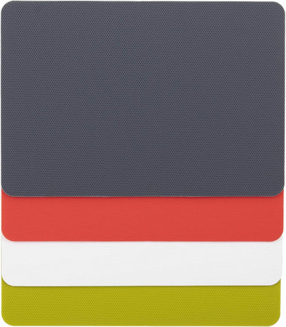 Dexas Heavy Duty Cutting Board Grippmat, Flexible Cutting Boards for Kitchen, Set of 4, Non Slip Plastic Board Cutting Mat Small Size 5.5 x 8, Blue, Green, Yellow, Red Set, Kitchen Gadgets