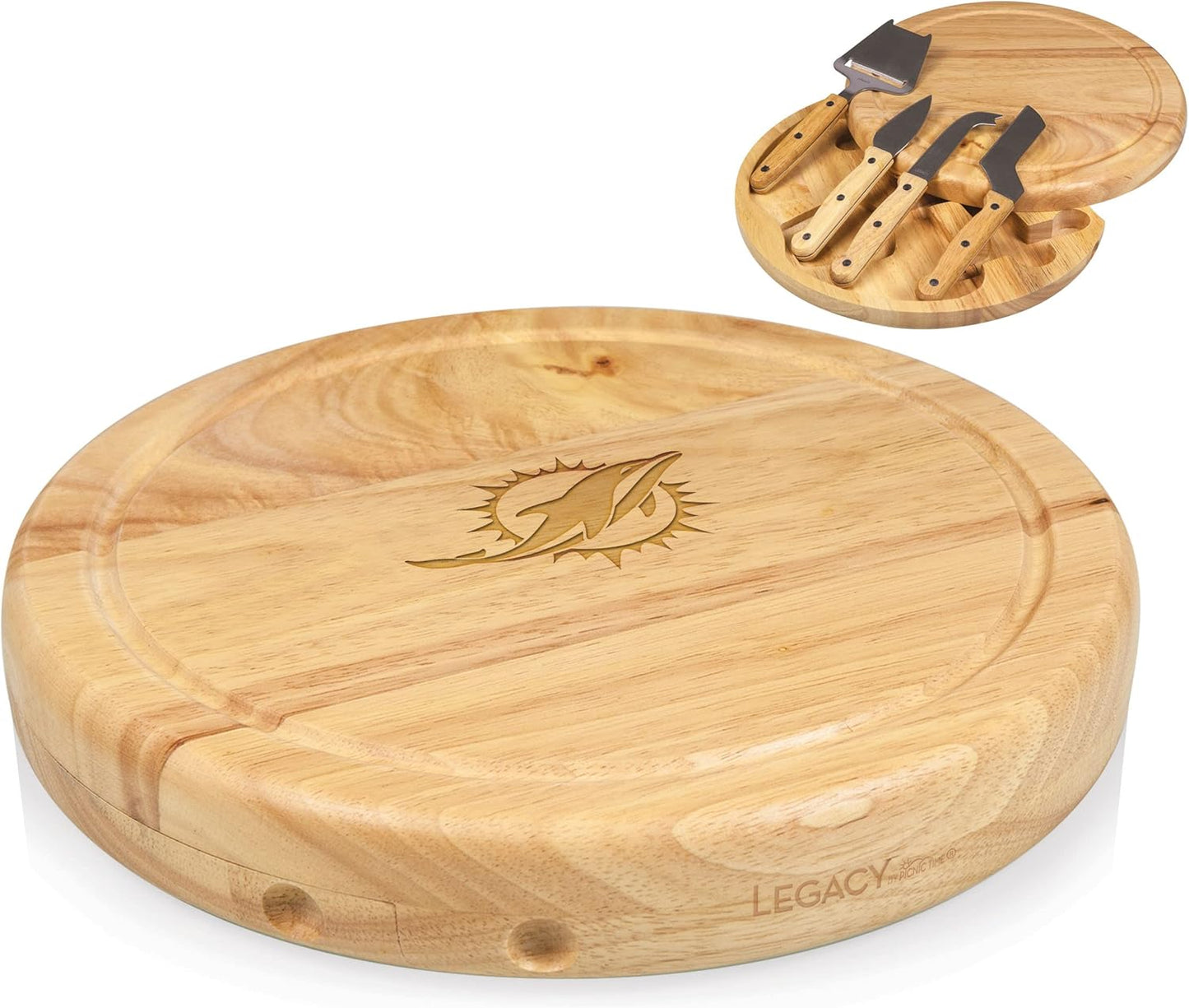 PICNIC TIME NFL Circo Cheese Board and Knife Set - Charcuterie Board Set - Wood Cutting Board