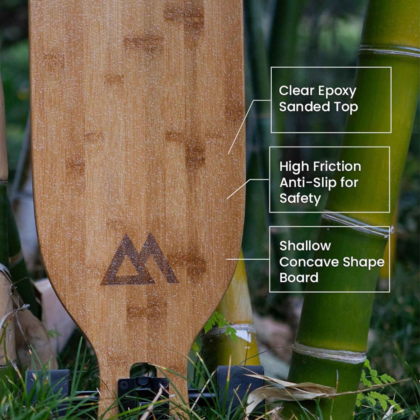 Magneto Longboards Bamboo Longboards for Cruising, Carving, Free-Style, Downhill and Dancing (Bamboo Drop & Fiberglass Through Longboard)