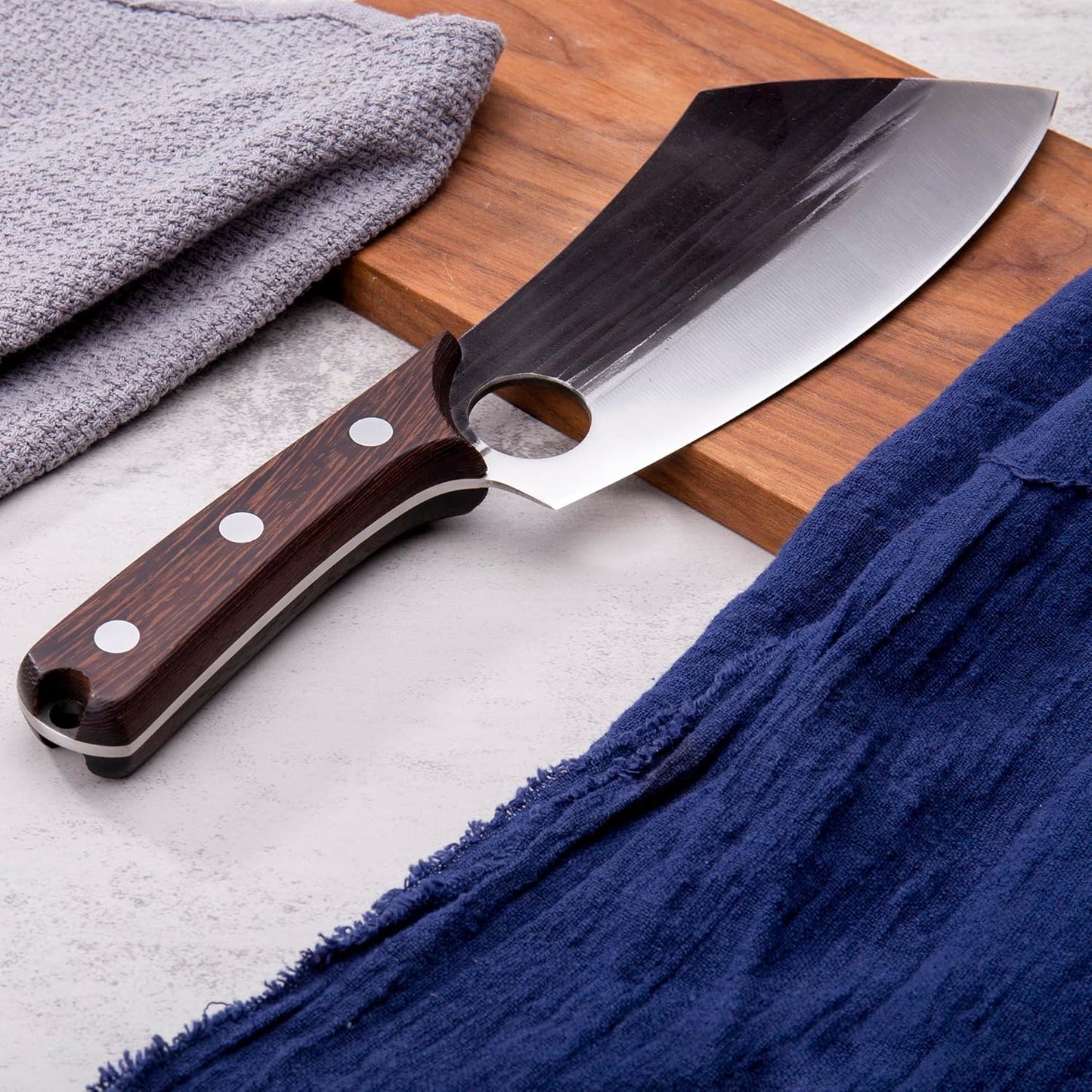 SHANGDAO Boning Knives, 6 ″ Viking Boning Knife for Meat Cutting, High-carbon steel Chopper Knife, Forged Blade & Wood Handle, Hand Forged Full Tang Knife