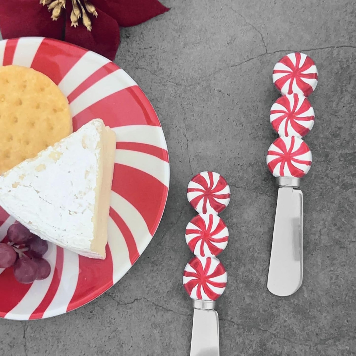 Supreme Housewares Sugar Cookie Themed Cheese Spreaders, Hand-Painted Resin Handles with Stainless Steel Blades for Spreading Cream Cheese, Butter, and Jam, Assorted Designs, Set of 4
