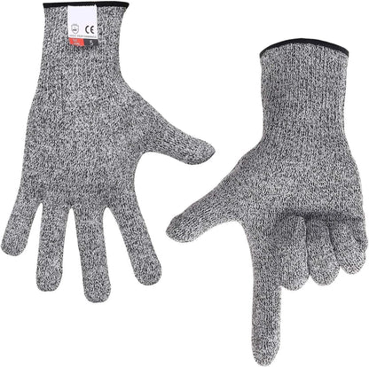 4 PCS (M+L) Cut Resistant Gloves Food Grade Level 5 Hand Protection,Kitchen Cut Gloves (Large+Medium)