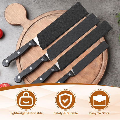 PATIKIL ABS Knife Cover Sleeves, 9x2 Inch Knife Blade Edge Guard Sheath Universal Blade Protector Flocking for Home Kitchen, Black