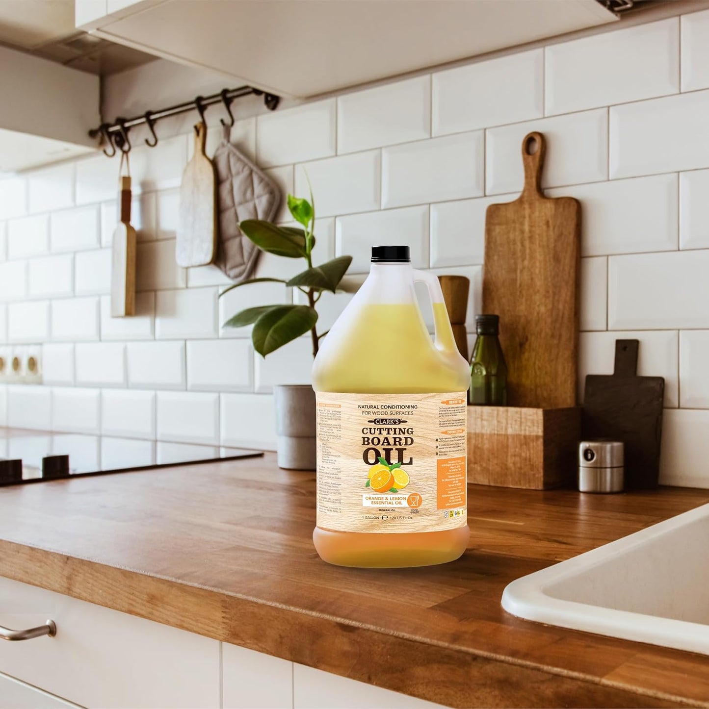 CLARK'S Cutting Board Oil - Coconut Extract Oil for Cutting Board - Made with Fractionated Coconut Oil for Kitchen Countertops, Butcher Blocks, Wooden Bowls and Utensils