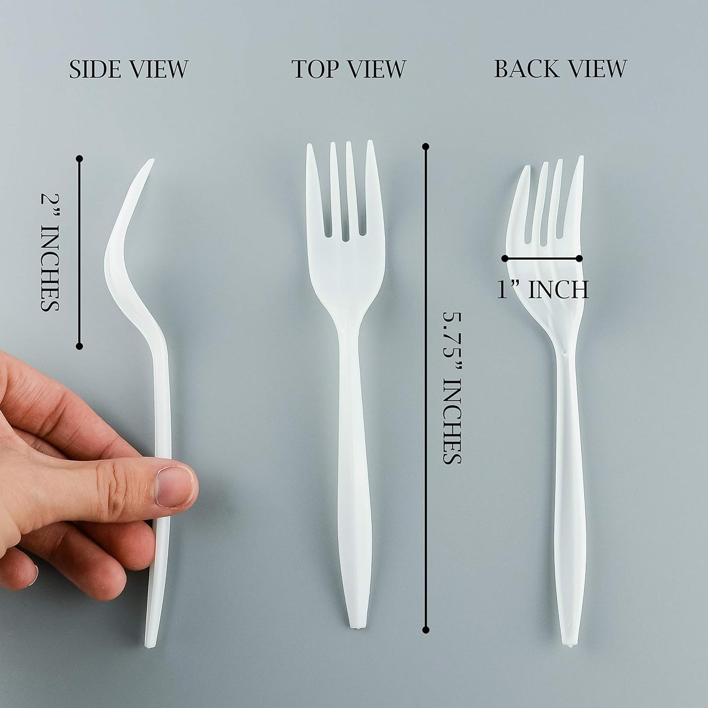 PLASTICPRO Cutlery Plastic Knives Medium Weight Disposable Silverware White (1000 Count)