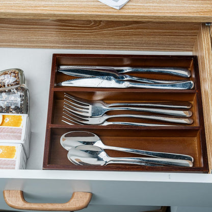 Fibogollo Silverware Organizer Bamboo Kitchen Drawer Organizer Kitchen Utensil Organizers, Flatware Organizer Tray for Flatware, Utensils(Natural)