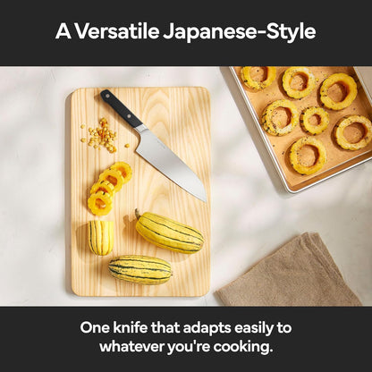 Misen 7.5" Santoku Knife - High Carbon Stainless Steel - Classic Japanese Chef Knife Design for Cutting, Slicing, and Chopping - Razor Sharp Japanese Style Kitchen Knife - White